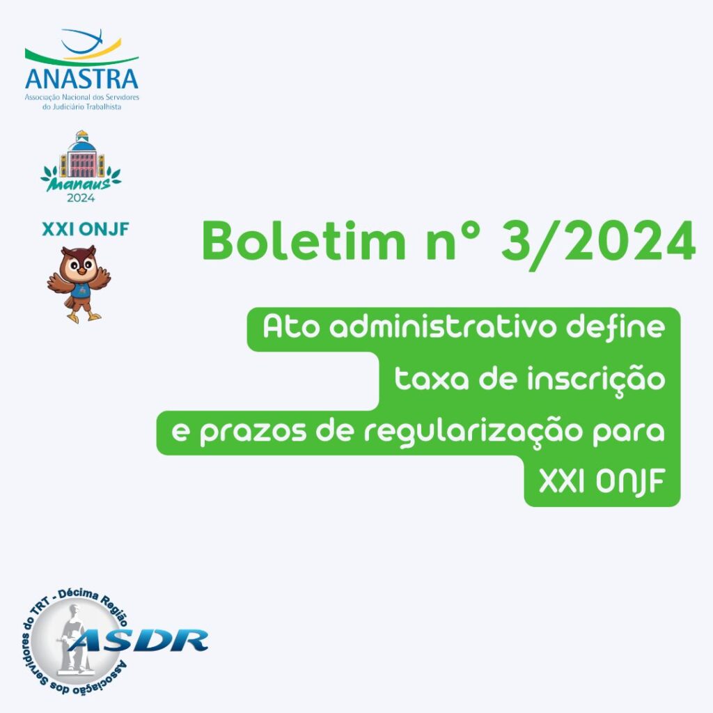 Boletim Olímpico nº 3/2024 – Ato administrativo define taxa de inscrição e prazos de regularização
