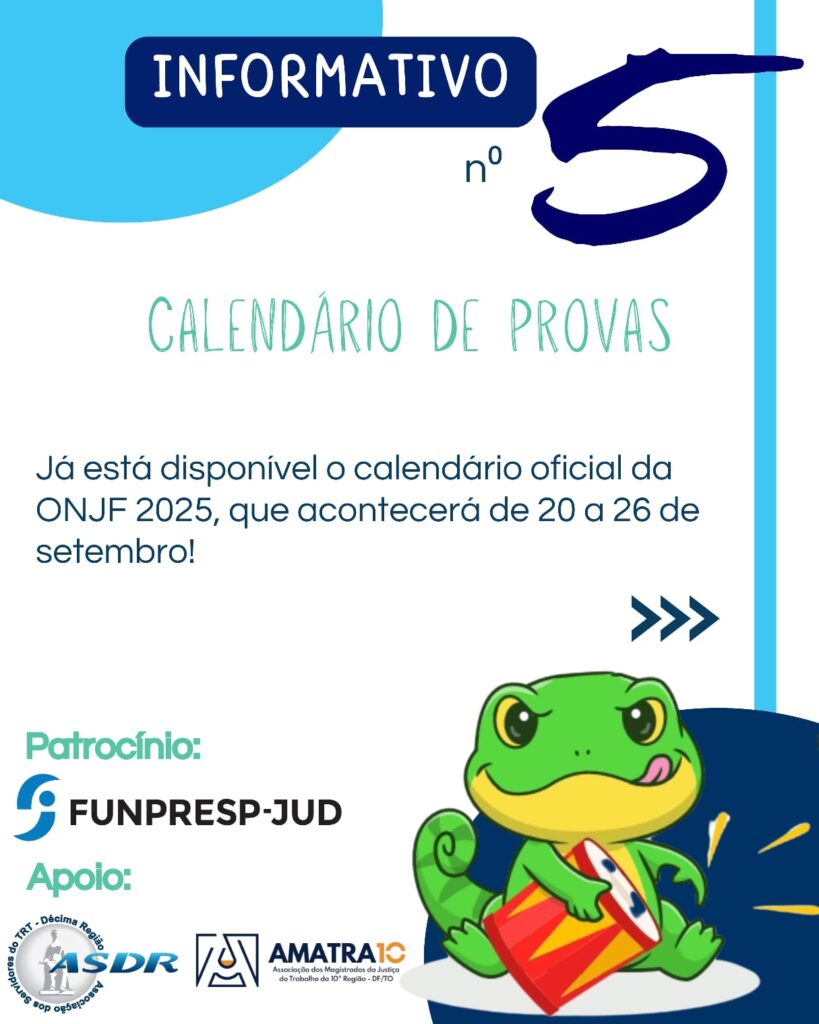 Calendário oficial da ONJF